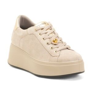 IGI & CO Brown Italian Suede Platform Sneakers, Sz 36/5.5